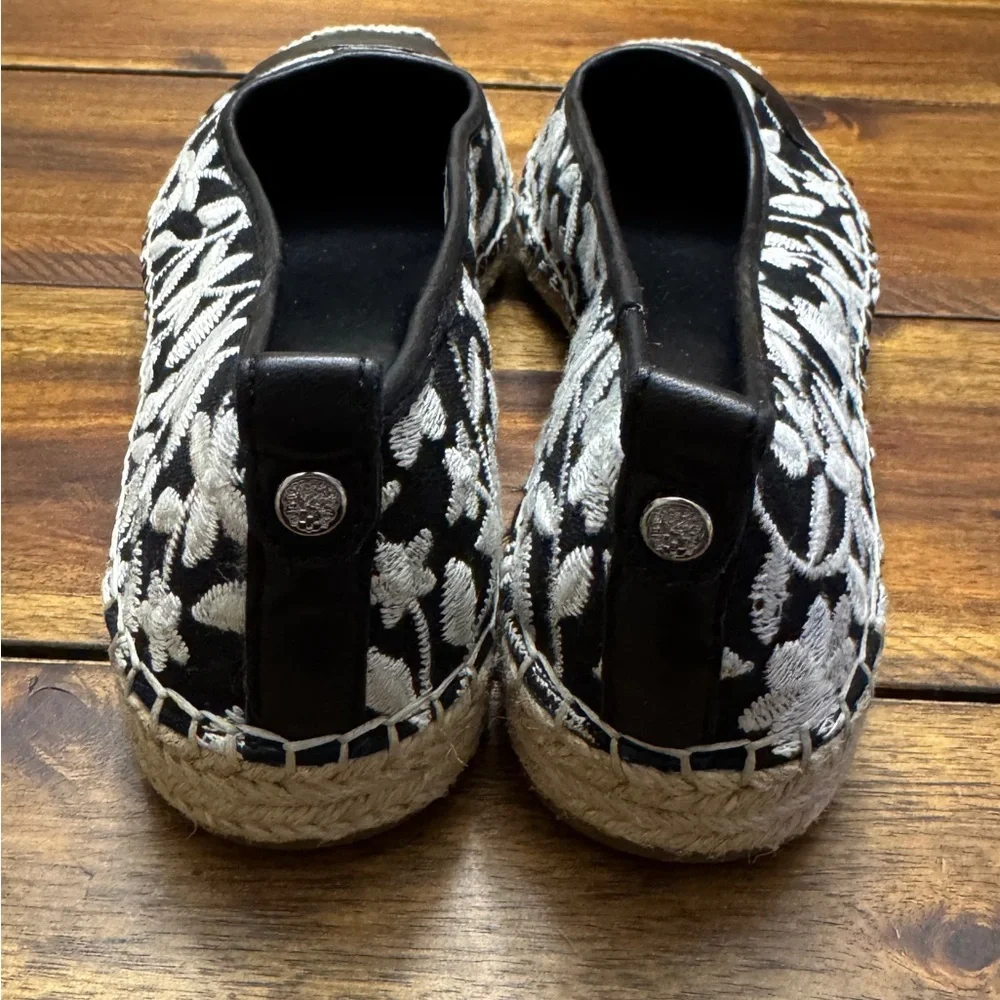 Vince Camuto Black and Cream Floral Espadrilles - Picture 7 of 8